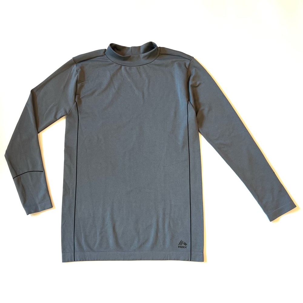 RBX Grey Long Sleeve Mock Neck Performance Thermal Top Boys Large 16-18 EUC